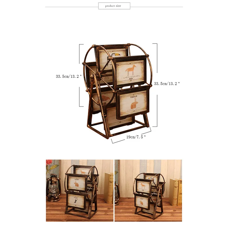 Бронзовый колесо обозрения фоторамка альбом 5 дюймов фотосессию свадьбу фото