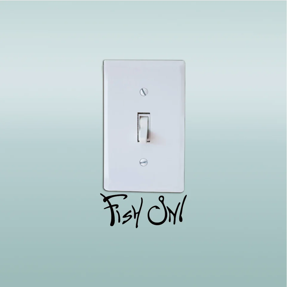Creative FISH ON Vinyl Light Switch Sticker Fashion Fishing Wall Decal for Bedroom Home Decor SW0313 | Дом и сад