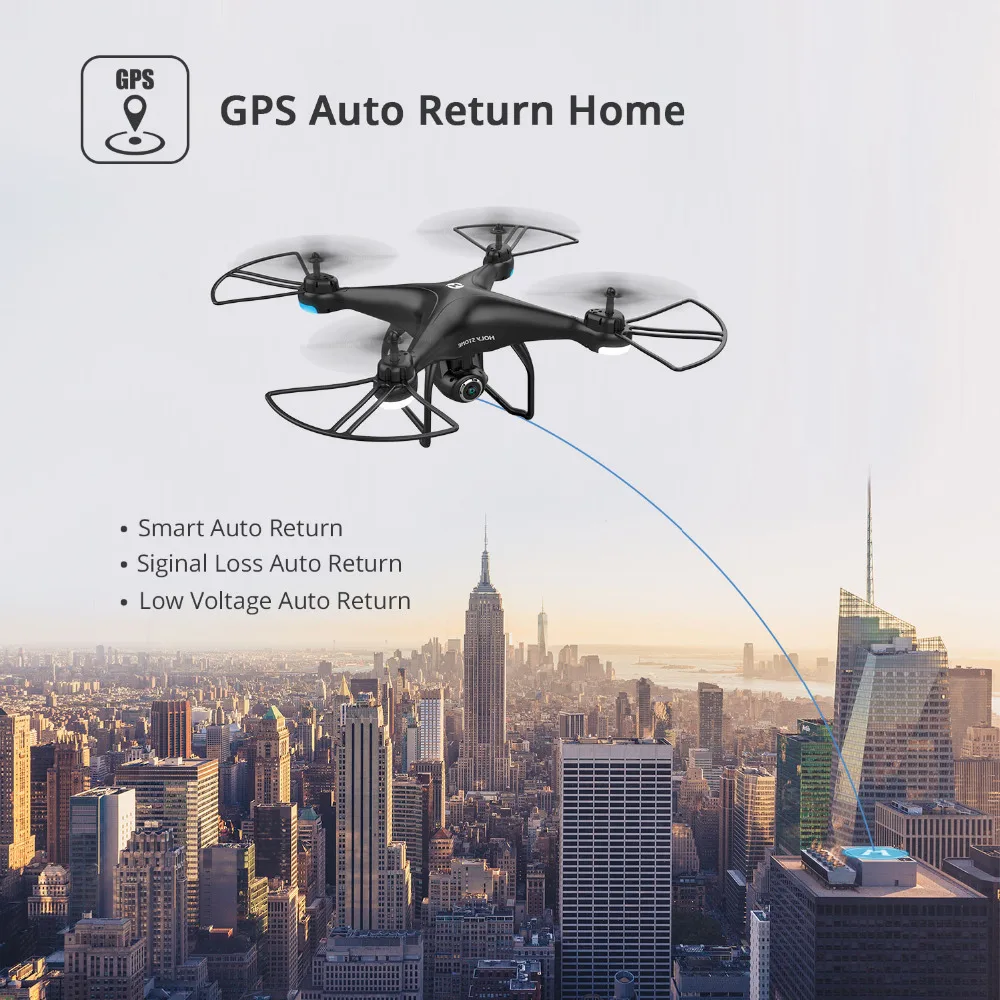 Holy Stone HS120D gps Радиоуправляемый Дрон 150 м wifi FPV 1080p HD камера Запись голоса Tapfly большой радиус действия с Follow Me RC Квадрокоптер 300 м