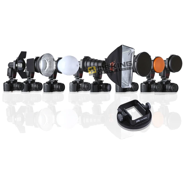 9 шт. K9 набор аксессуаров для вспышки Speedlite конический тубус+ отражатель+ Диффузор+ медовая расческа+ софтбокс+ гели+ шторка+ крепление