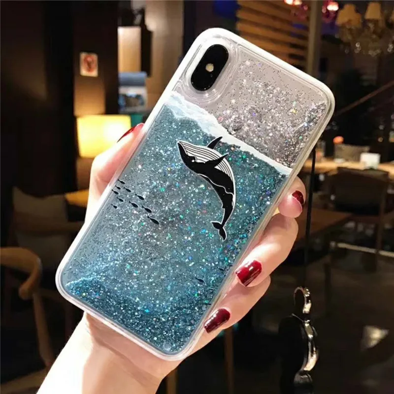 Красный mi note 7 чехол для телефона с изображением дельфина зыбучих песков для mi 9se mi 8 lite mi 6x 5x F1 Dyna mi c блестящая задняя крышка чехол