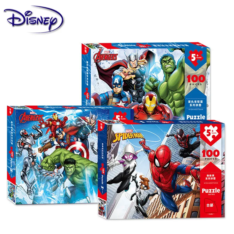 Игрушки Disney пазл Marvel Человек паук Мстители 100 детский самолет пазл|Пазлы| |