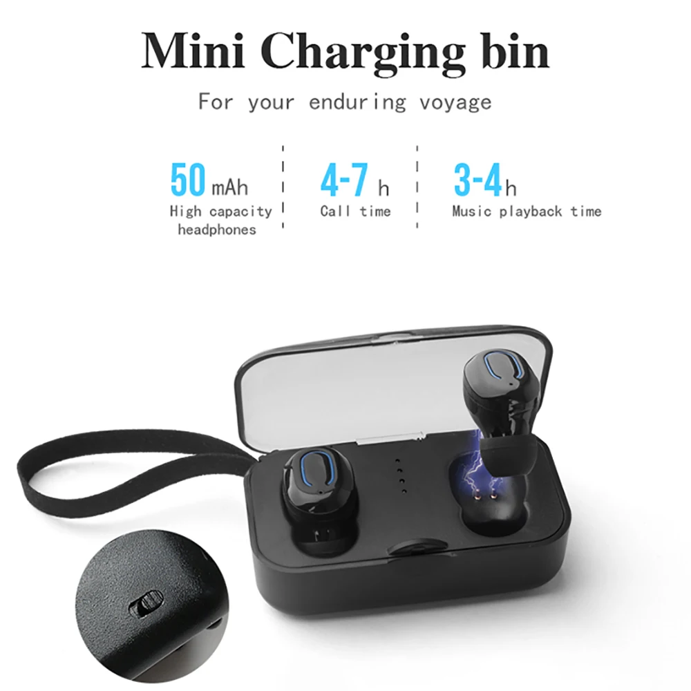 Kebidu портативные беспроводные Bluetooth наушники 5 0 TWS мини вкладыши музыкальная