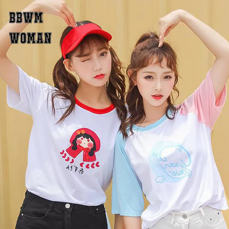 Новая летняя футболка с короткими рукавами в гонконгском стиле Harajuku Bf Wind 2018