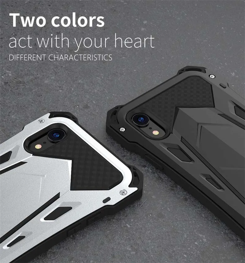 R-JUST для iPhone Xs чехол для MAX XR Coque водонепроницаемый ударопрочный Прочный металлический чехол для iPhone 7 8 Plus X полная защита