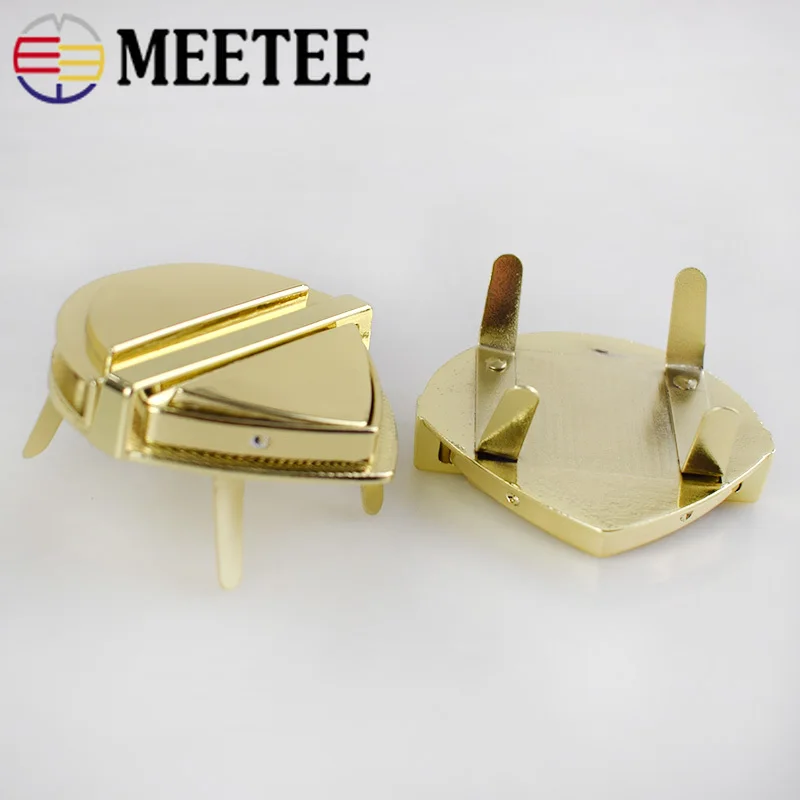 Meetee 2pcs Metal Bag Lock Clasp Snap Twist Turn Buckle Female Handbag DIY Craft Decoration Hardware Accessory BD387 | Дом и сад
