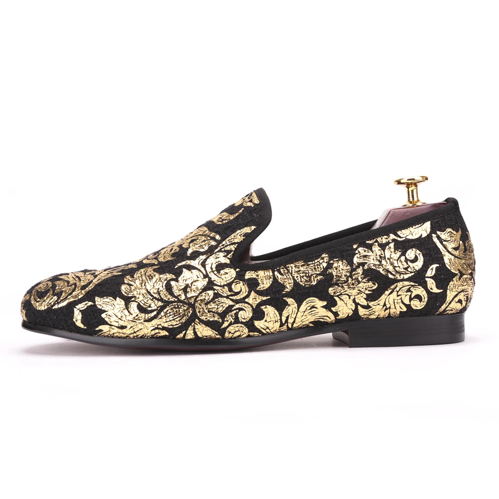 Piergitar New High-end Gold printing Men Shoes Luxury Fashion Loafers Men's Flats Size US 4-17 Free shipping | Обувь