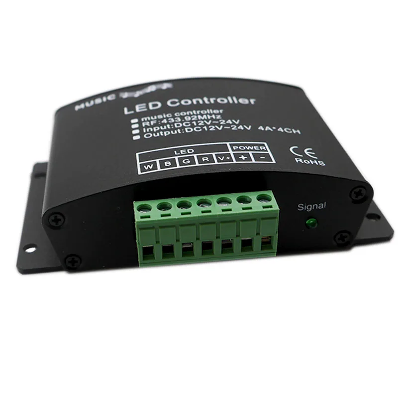 DC12V-24V, музыкальный светодиодный пульт управления, 24 клавиши, RGBW РФ, дистанционный звуковой датчик, голосовое аудио управление для 5050 RGB, Светодиодная лента, светильник