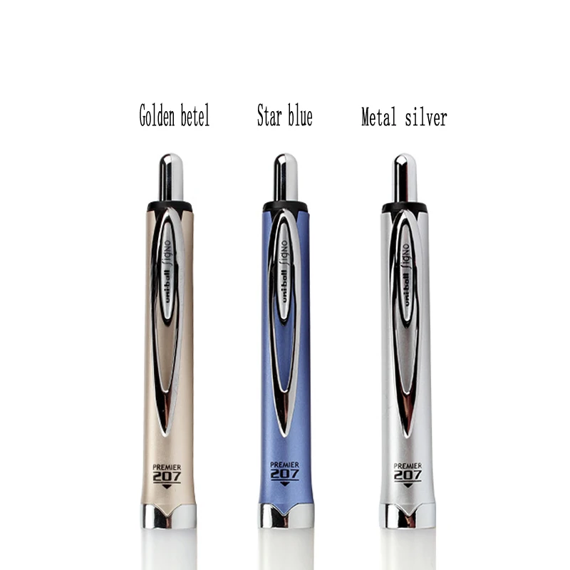 UNI Gel Pen 1pcs UMN-207 Anti-fatigue Bullet Type Press Black Refill Soft Silicone Handshake Student Office Writing Stationery