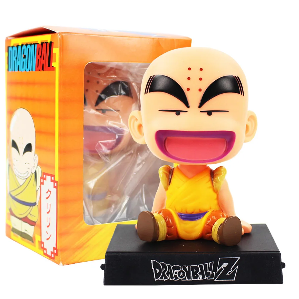 C with box Bobble Head Dragon Ball экшн Сон Гоку фигурка криллин встряхните головку держатель телефона кронштейн украшение автомобиля аниме модель ПВХ игрушки подарки - Цвет: C with box