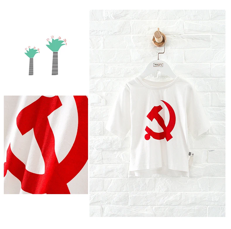 Mayas/летние детские рубашки с камуфляжным принтом белые хлопковые мягкие топы с короткими рукавами и принтом для малышей, модные базовые рубашки 81182