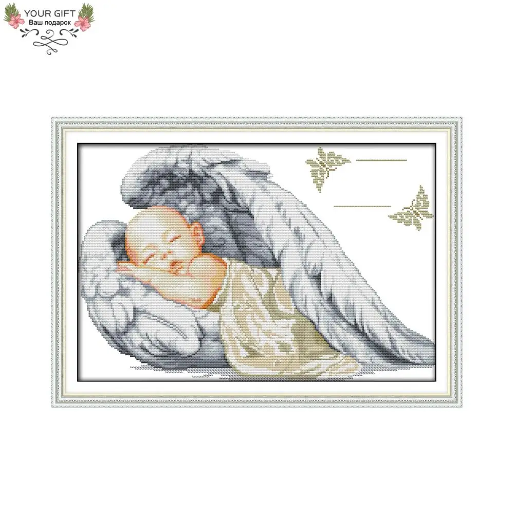 

Joy Sunday Baby Home Decor K777 14CT 11CT Stamped and Counted Little Angel Birth Baby Needlework Handcraft Cross Stitch Kits