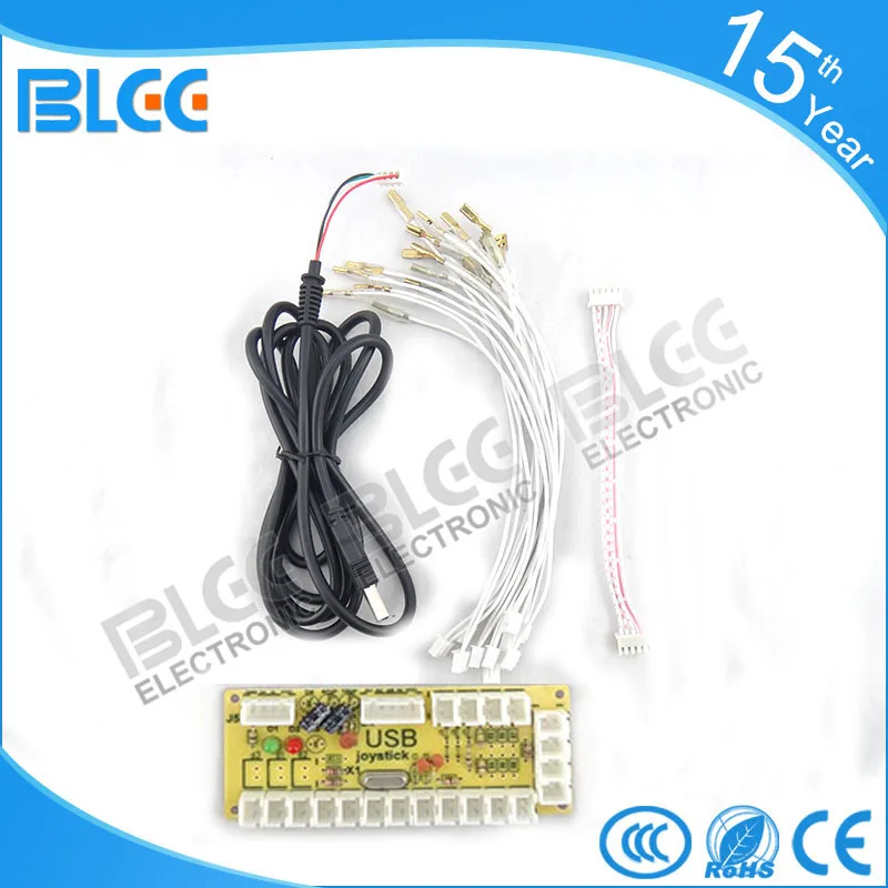 Бесплатная доставка DIY аркадный 1 комплект одиночного игрока PC джойстик PCB USB с