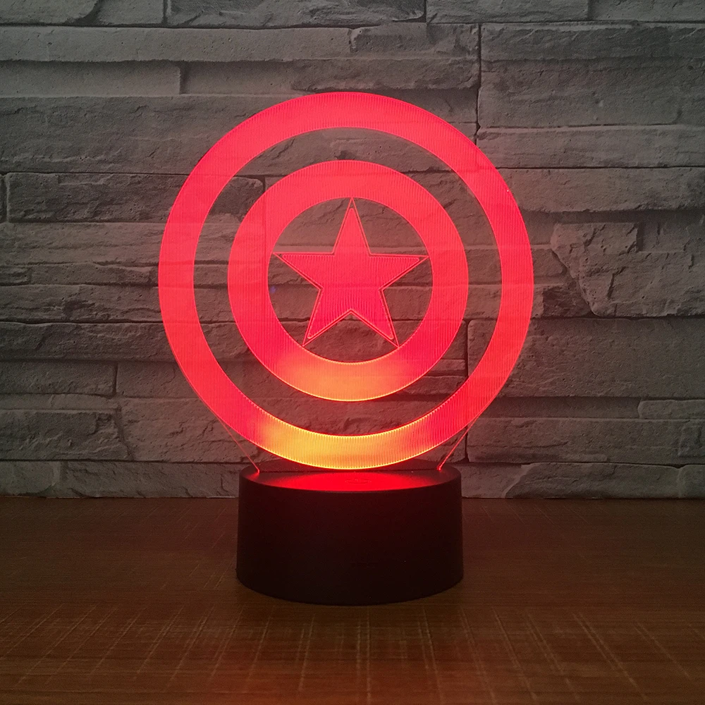 Новая 3D детская Ночная лампа Marvel мстители супергерой Железный человек паук Капитан Америка Халк Человек светодиодный ночник для детская игрушка подарок
