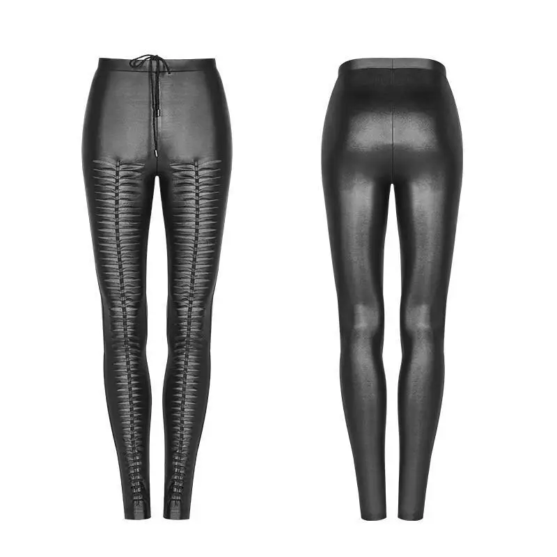 Женские леггинсы из искусственной кожи в стиле панк Goth Devil Foot WK342DDF|Брюки| |