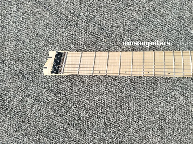 Musoo brand 8 струн fanned fret безголовая электрогитара|electric guitar with tremolo|fanned fretheadless electric |
