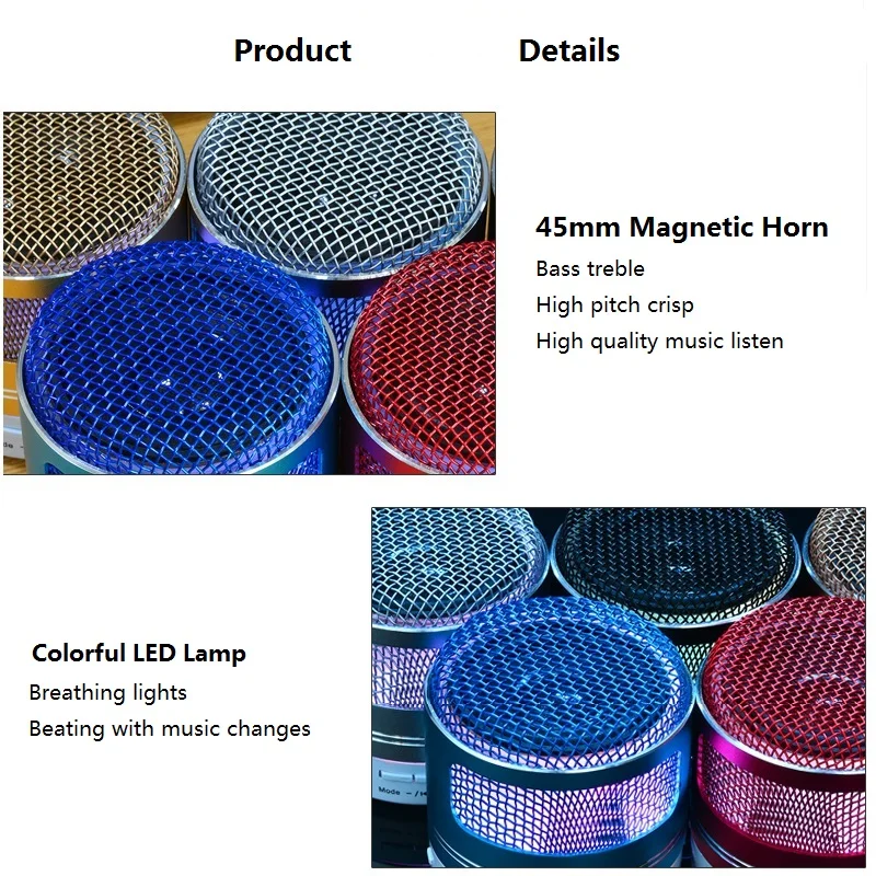 Мини Bluetooth колонки с микрофоном стерео звук поддержка FM радио TF карта