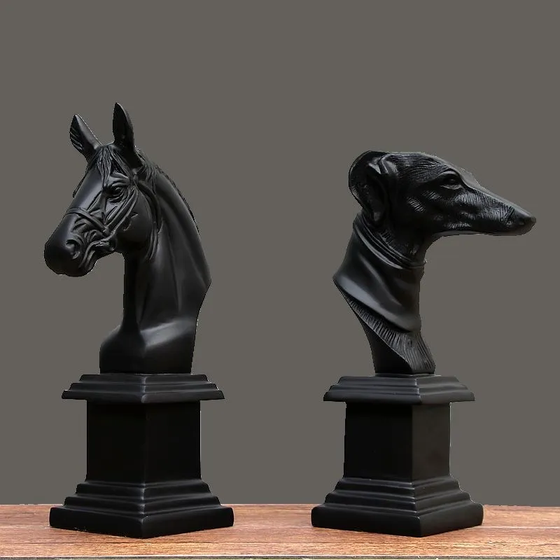

Modern Simple Horse Head Statues Animals Art Sculpture Resin Craft Home Decoration Ornaments Creative Wedding Gifts R657