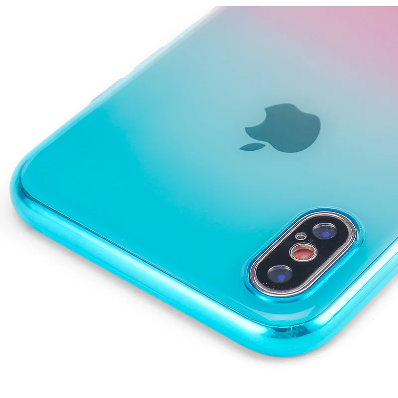 Discolor Phone Cases For iphone X 10 6S 6 7 8 Plus 5 5S SE Case Clear Ultra Slim Soft TPU Gradient Color Cover Capa Shell |