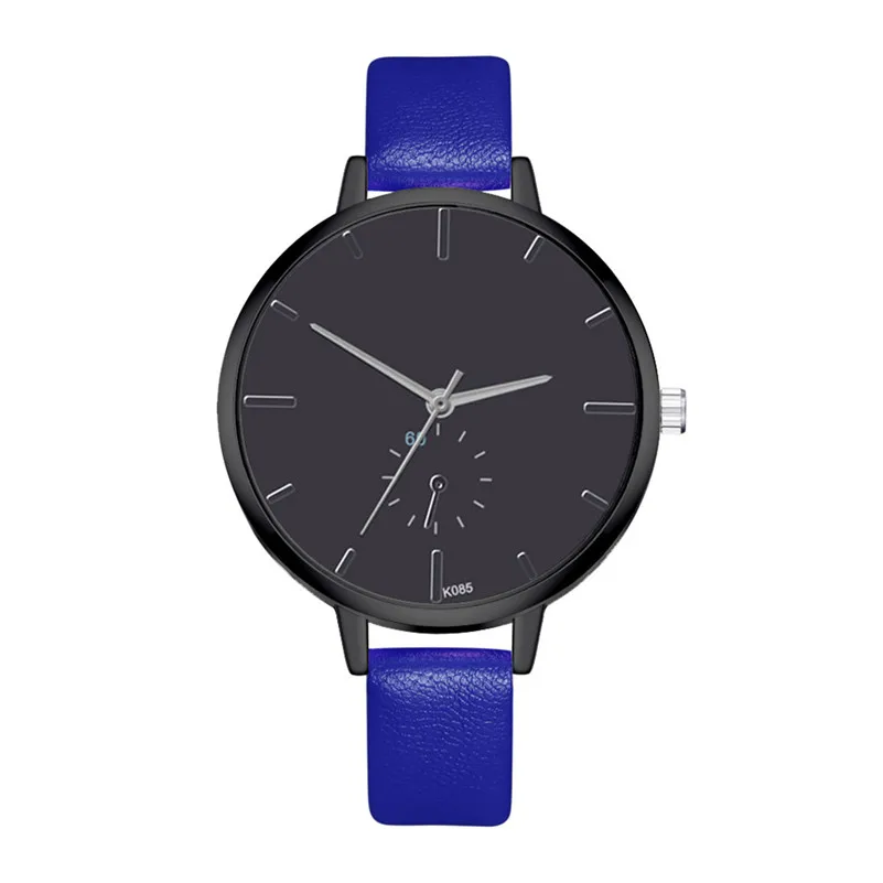 Simple Fashion Women Watches Minimalism Black Dial Quartz Wrist Watch Fake Eye Leather Clock Couple Gift /C | Наручные часы