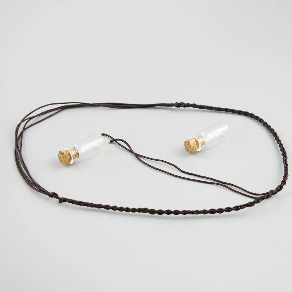 

100 x 1ML Clear Cute Mini Small Glass Bottle Cork Pendant Vial Necklace Adjustable For Wedding Gift Using