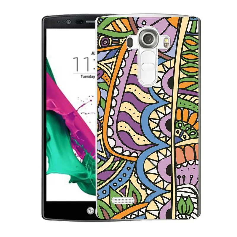 Qmswei ТПУ прозрачный телефон чехол для LG K3 K4 K5 K8 Мандала Флора роспись Дизайн siliconesoft