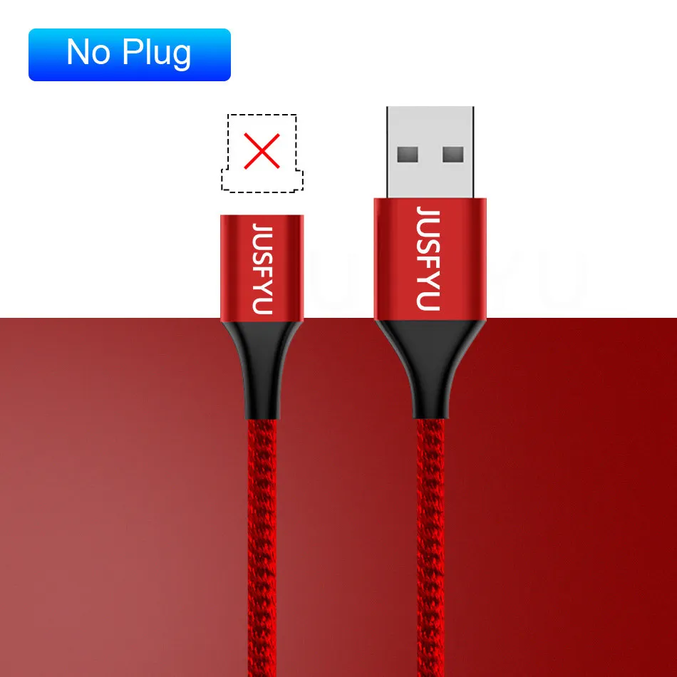 Red Cable No Plug 1 м/2 м Магнитный Micro USB кабель для iPhone samsung type-c зарядный Магнитный зарядный адаптер usb type C кабели для мобильных телефонов - Цвет: Red Cable No Plug