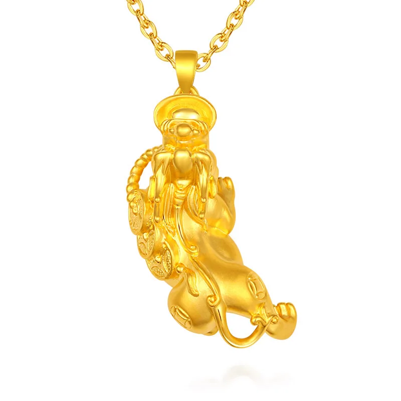 

Pure 24K Yellow Gold Pendant 999 Gold 3D Dragon Son Pixiu Pendant