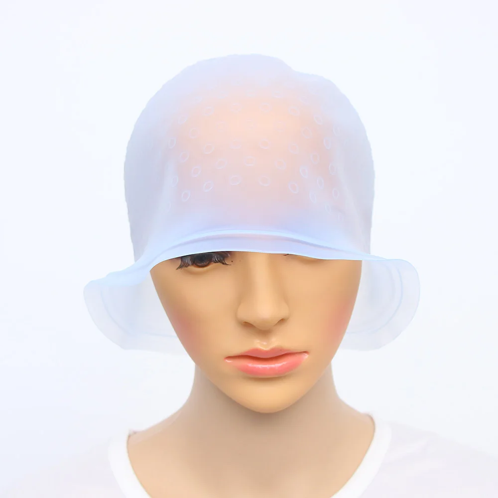

Reusable Silicone Dye Hat Hair Color Highlighting Hairdressing Cap + Hook