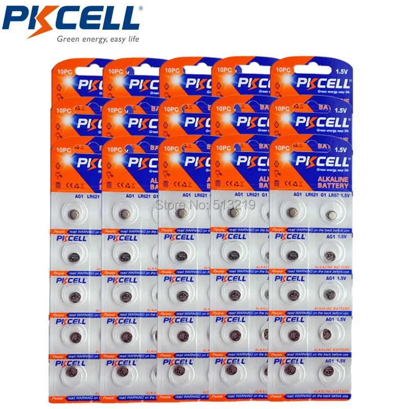 Кнопочная батарейка PKCELL AG1 sr621sw 150 LR621 364 LR60 621 в Щелочная батарейки для часов 1 5 | Отзывы и видеообзор