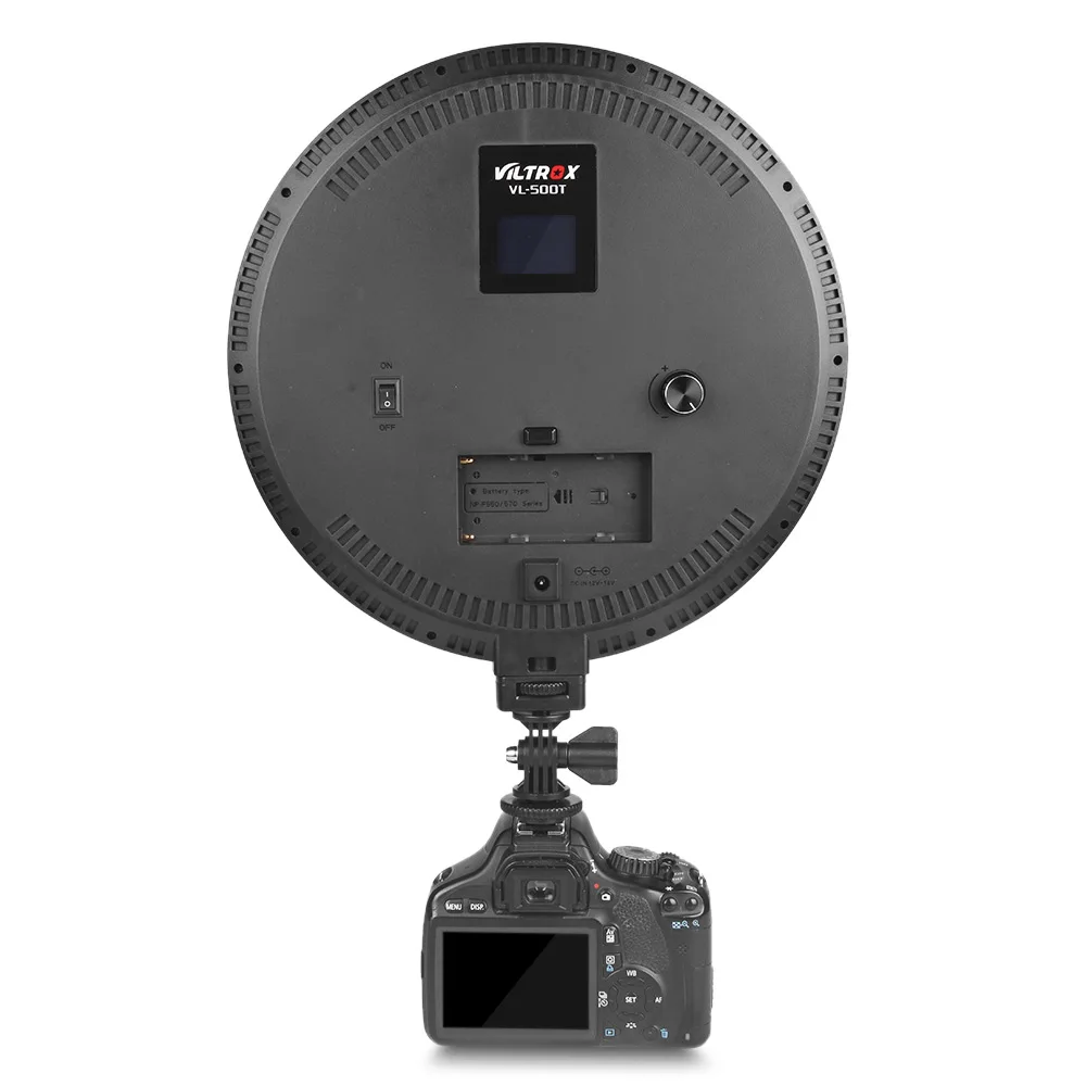 VILTROX VL-500T затемнения 3300-5600 К тонкий круглый кольцо видео светодио дный Би-Цвет для