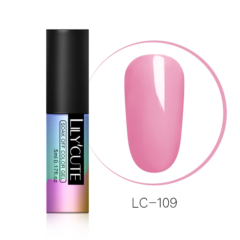LC-109 LILYCUTE, УФ светодиодный чистый цветной гель для ногтей, лак для ногтей, долговечный, красный, серый, кофейный, замачиваемый, Гель-лак для ногтей - Цвет: LC-109