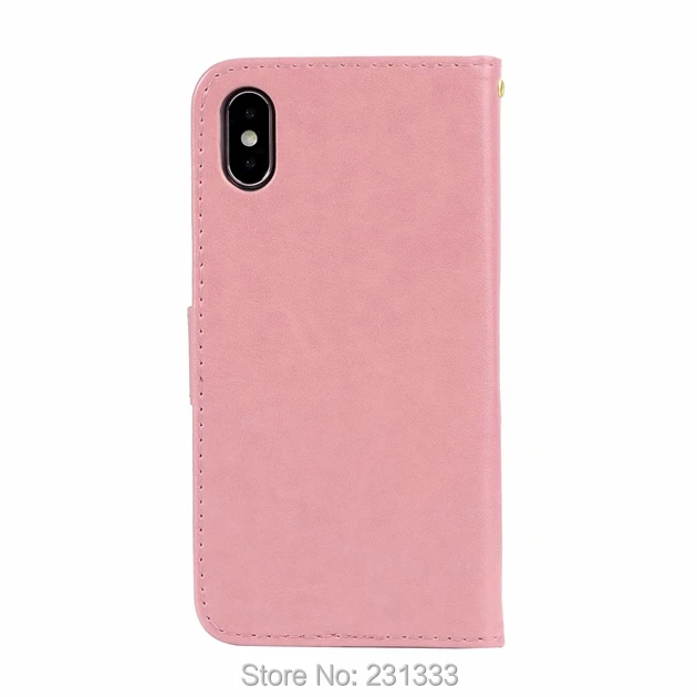 Кожаный чехол кошелек C ku с бабочками для Iphone X 8 7 PLUS I7 6 6S SE 5 подставкой в форме