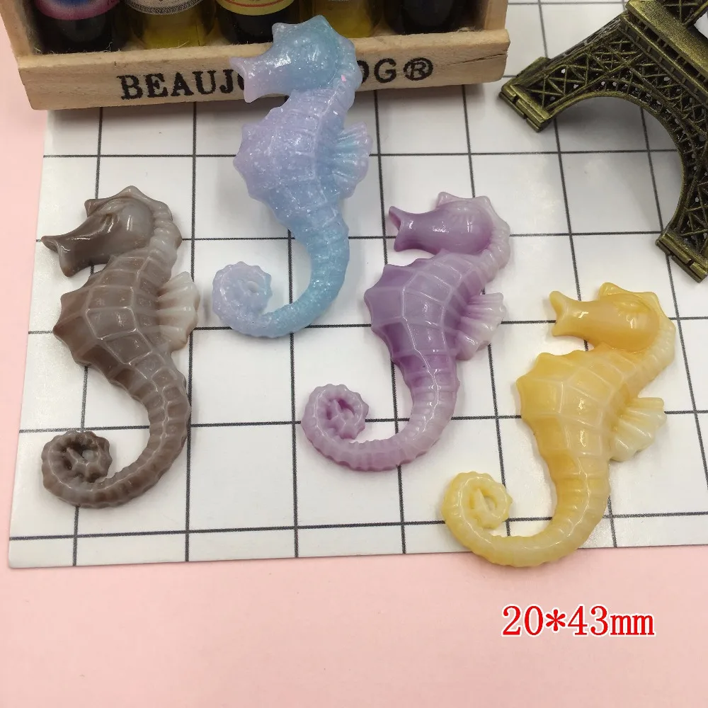 5 шт. кавайная смола горячая Распродажа морской лошади милый хвост блестящий