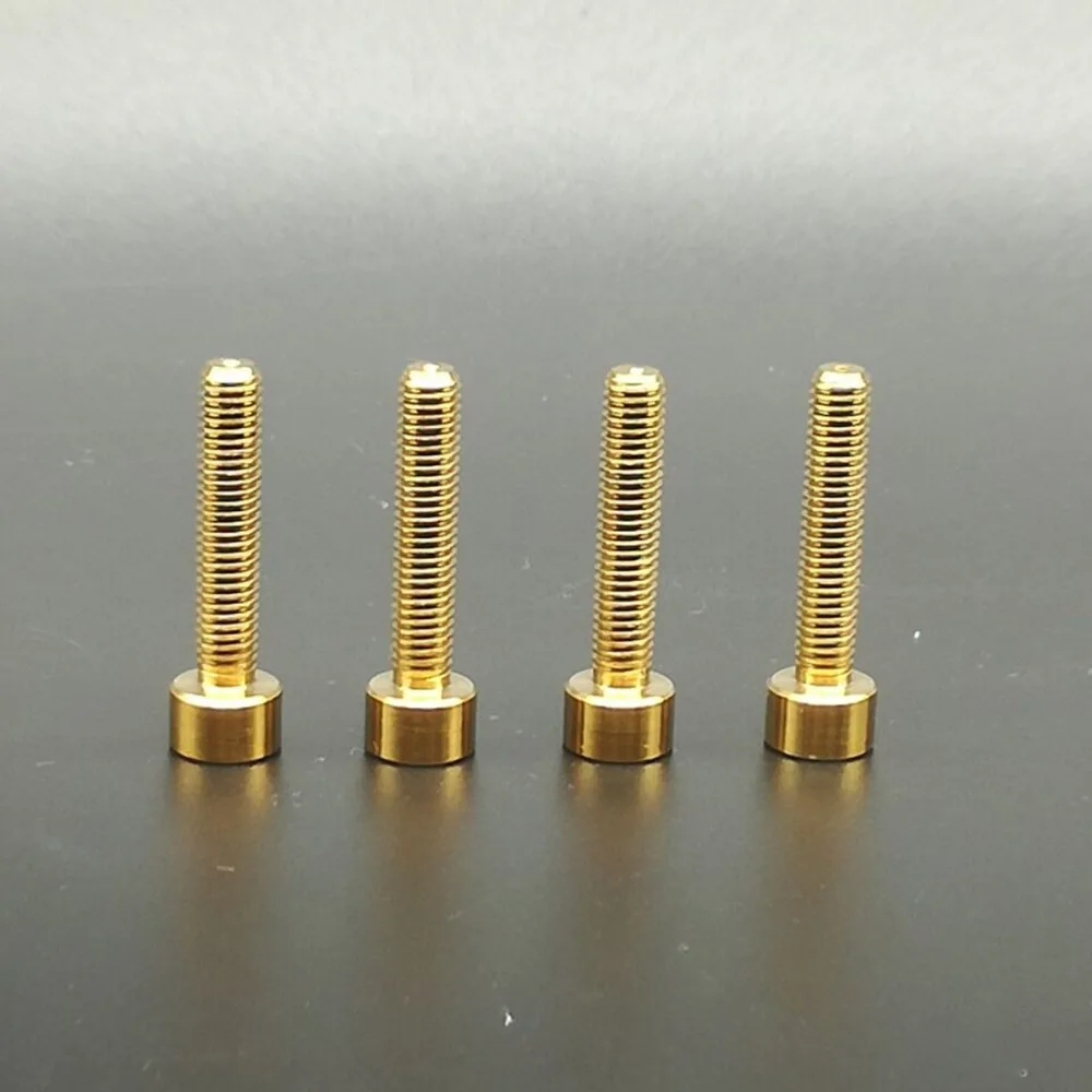 4 шт./лот m5x25 мм фиксированные винты из золотого титанового сплава для
