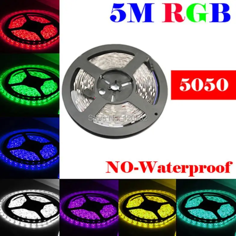 5M 5050 RGB 150 светодиодов SMD гибкая светильник полосы и 24key ИК-пульта дистанционного