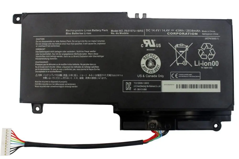 7XINbox Battery PA5107 For Toshiba PA5107U-1BRS4ICP9 39 65- 1P000573230 P000573240 L50 L50-A L45 L45D L55 L55t L55D P50 2500mAh |