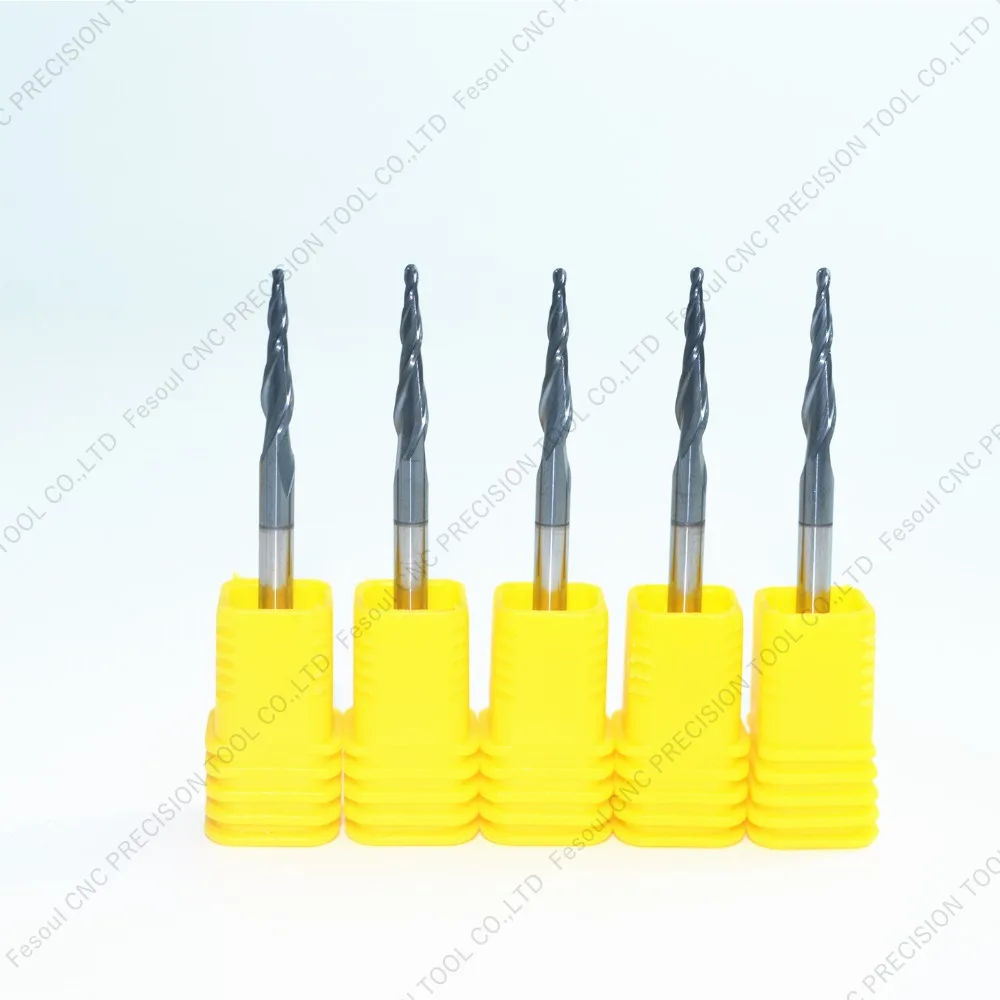 R0.25 & R0.5 R0.75 R1 5PCS HRC55 Бесплатная доставка cnc карбид вольфрама tialn покрытием 2 флейты