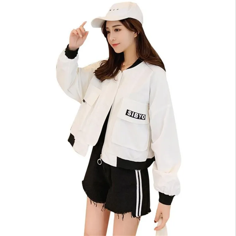 2019 Flight white black bomber jacket women and women's coat clothes ladies Short cardigan jacketHC070 | Женская одежда