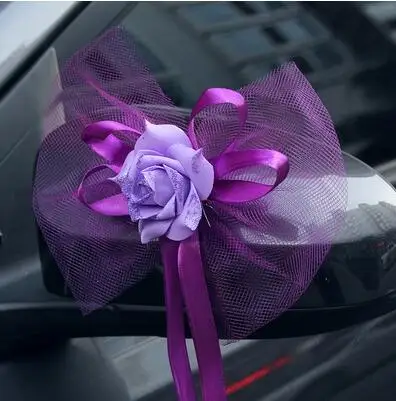 purple A 12 шт./лот PE Роза сетки и кружева шелковая лента свадьба праздновать поставки автомобиль decora Свадебные цветы букет - Цвет: purple A