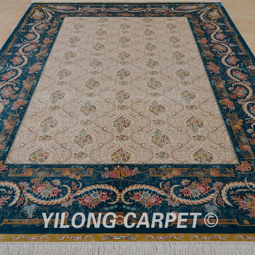 Yilong 6,56 'x9. 84 Vantage традиционные шелковые коврик бежевый Античная персидский ковер продажи(0302