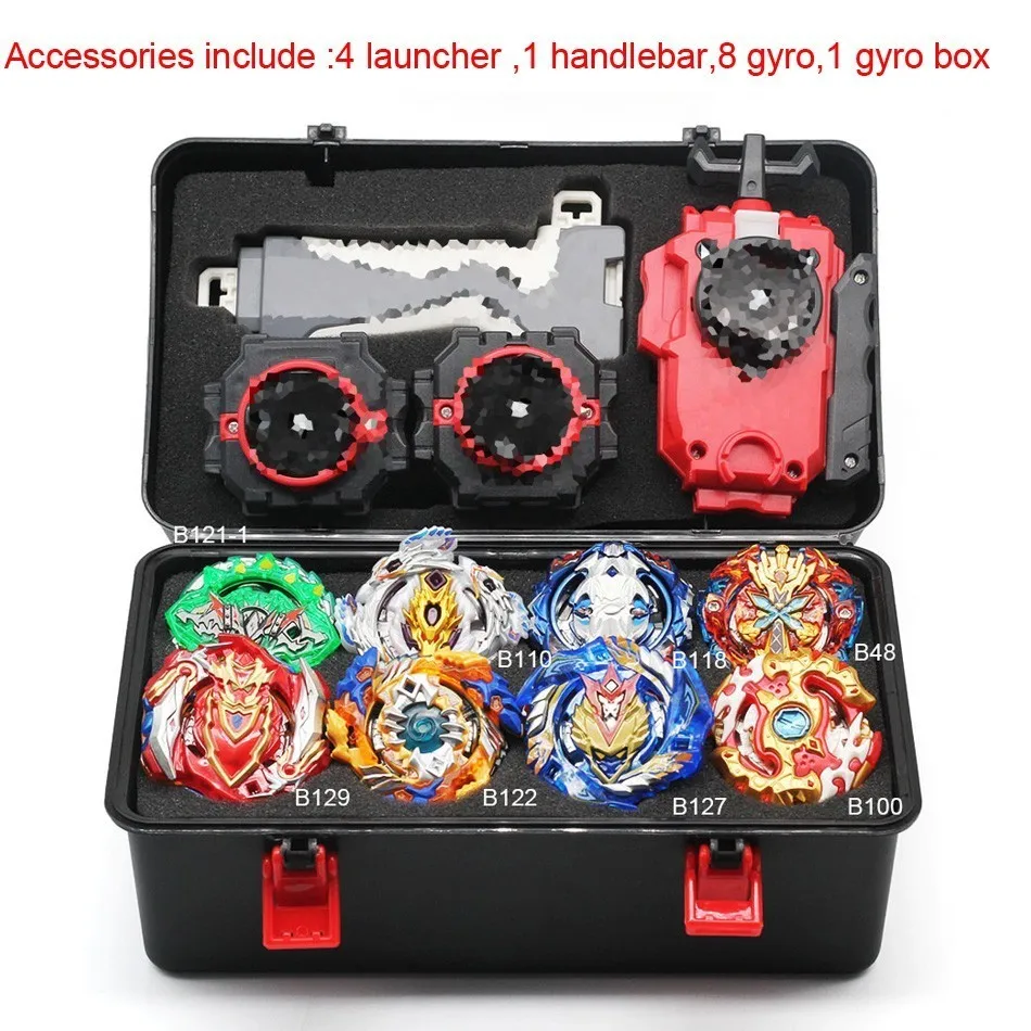 8-1 Волчок Beyblade Burst B-129 B127 с пусковым устройством Bayblade Bey Blade металл пластик Fusion 4d Подарочные игрушки для детей - Цвет: 8-1