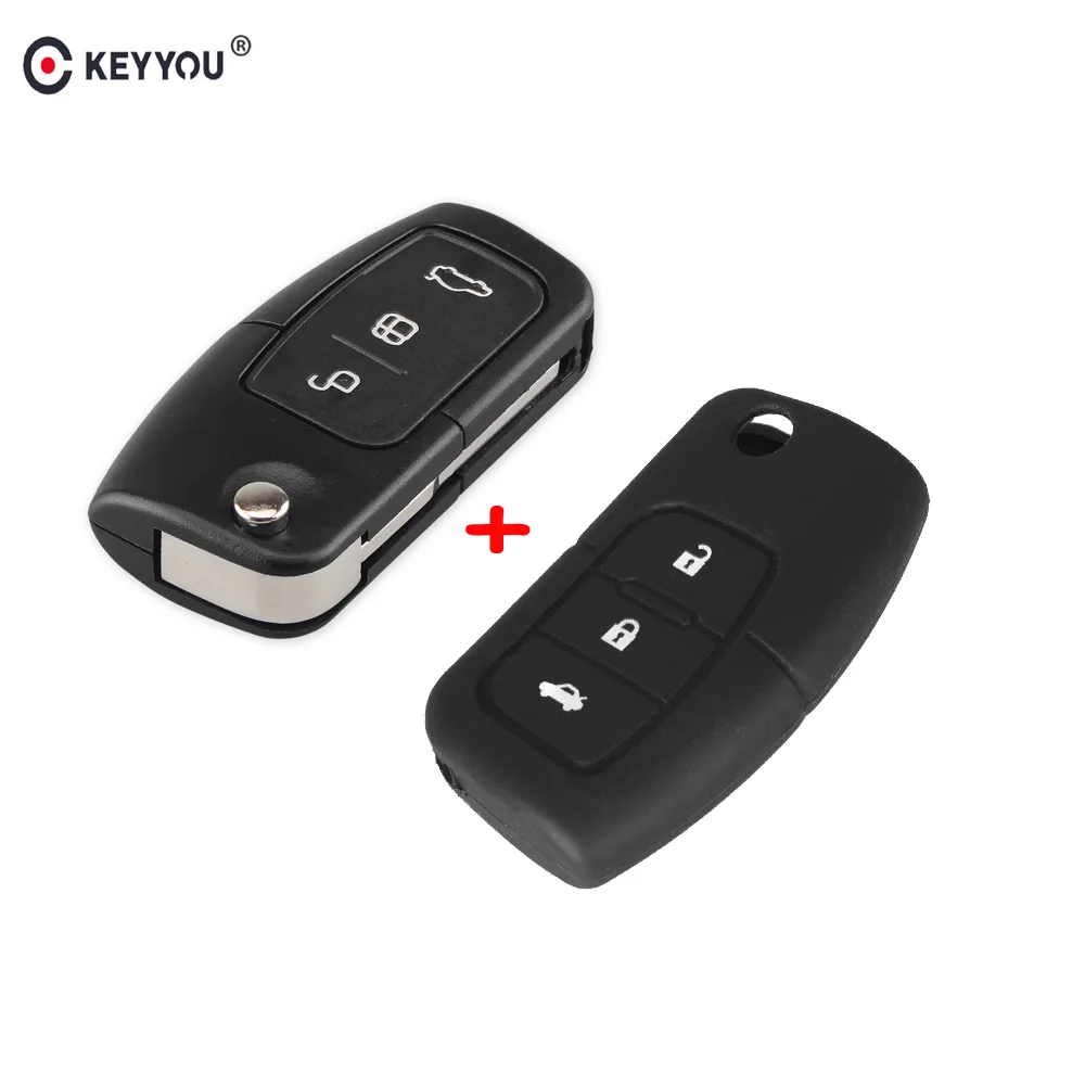 Чехол KEYYOU для складного ключа чехол дистанционного Ford Fiesta Focus 2 Ecosport Kuga Escape 3