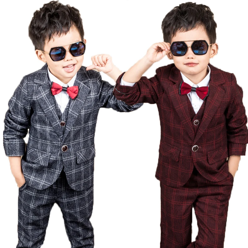 Свадебный костюм для мальчиков с цветочным принтом куртка жилет штаны школьная