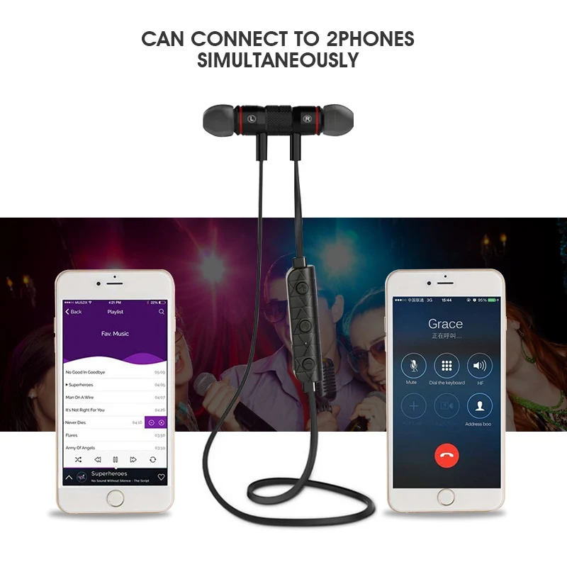 Magift9 Wireless Bluetooth 4.1 Magnet Earphones In-ear Stereo Music Earphone with Micphone for Smartphones | Электроника