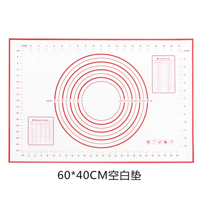 60X40cm Регулируемые Скалки из нержавеющей стали 4 съемных толщины кольца кондитерский коврик для теста пицца выпечка пирог печенье формы для выпечки инструмент - Цвет: 60X40cm