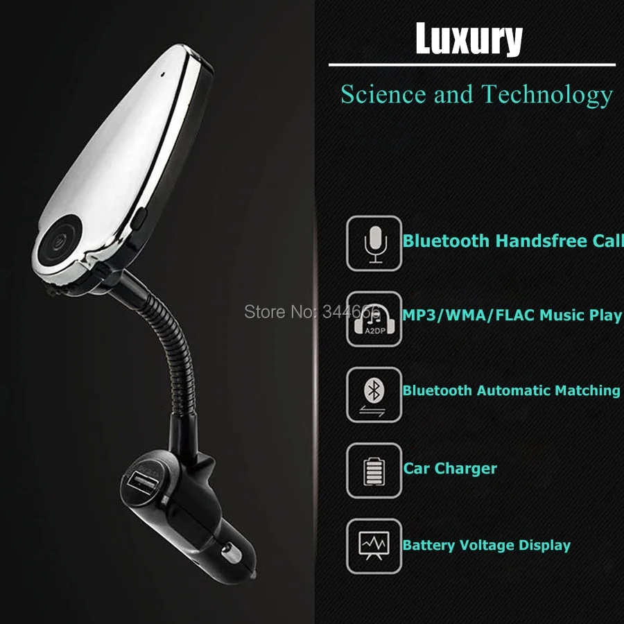 Новый Громкая Связь Bluetooth Автомобильный Комплект Громкой Связи A2DP MP3/WMA Телефона