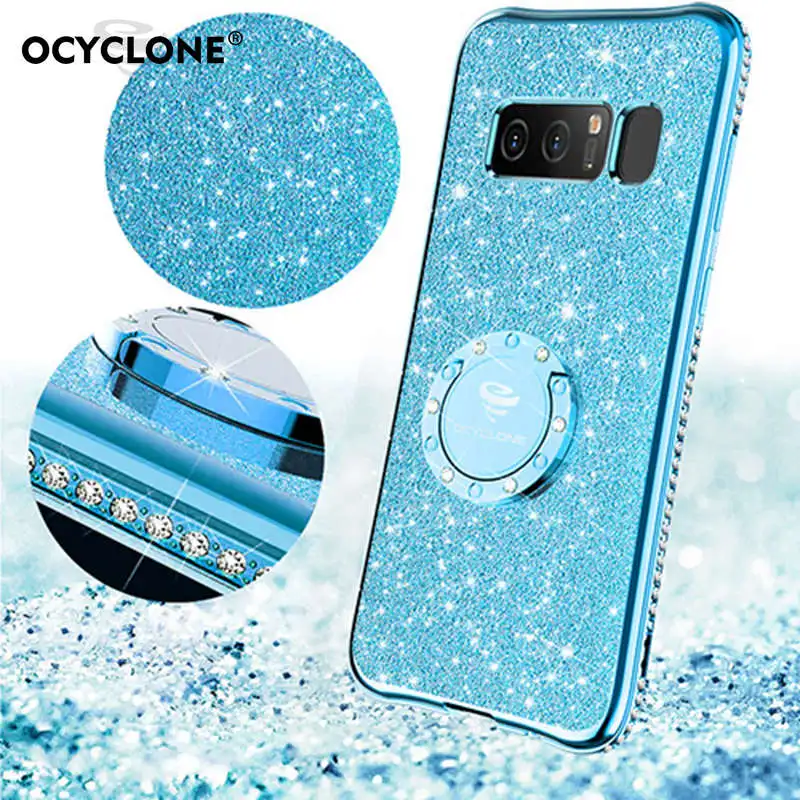 For Samsung Galaxy Note 8 Case Silicone Anti-knock Diamond Ring Cover Bling Glitter Cute Girl N9500 | Мобильные телефоны и