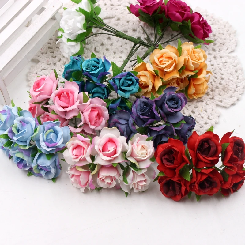 60 шт. искусственные розы для украшения дома 8 см|artificial flowers|flowers forbouquet artificial flowers |