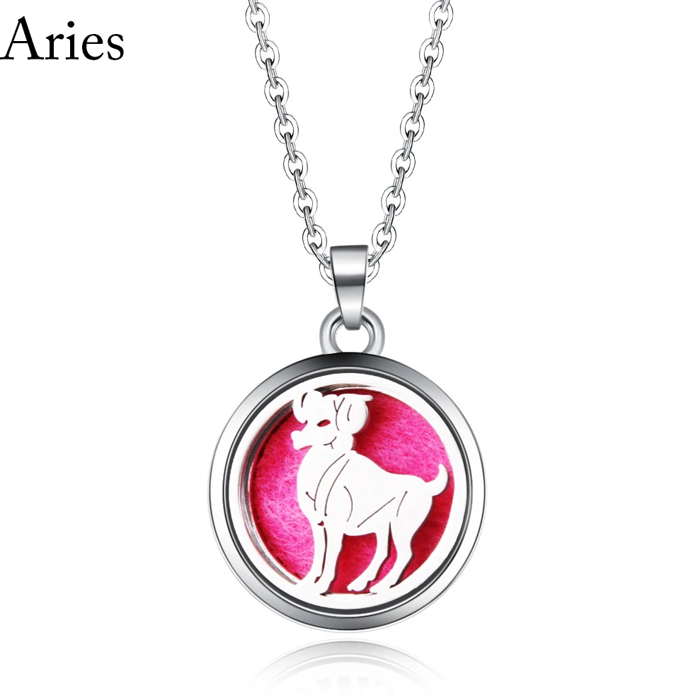 Новое изображение Aries открытый парфюм диффузор ожерелье 316L нержавеющая сталь